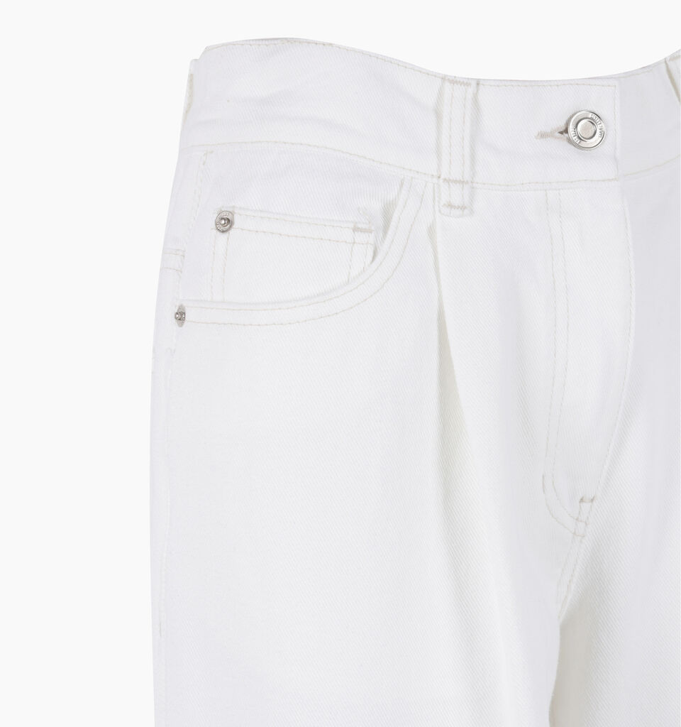 Cream colored flared denim trousers - sisley k women - Creamy White | Sisley K image number 3